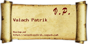 Valach Patrik névjegykártya